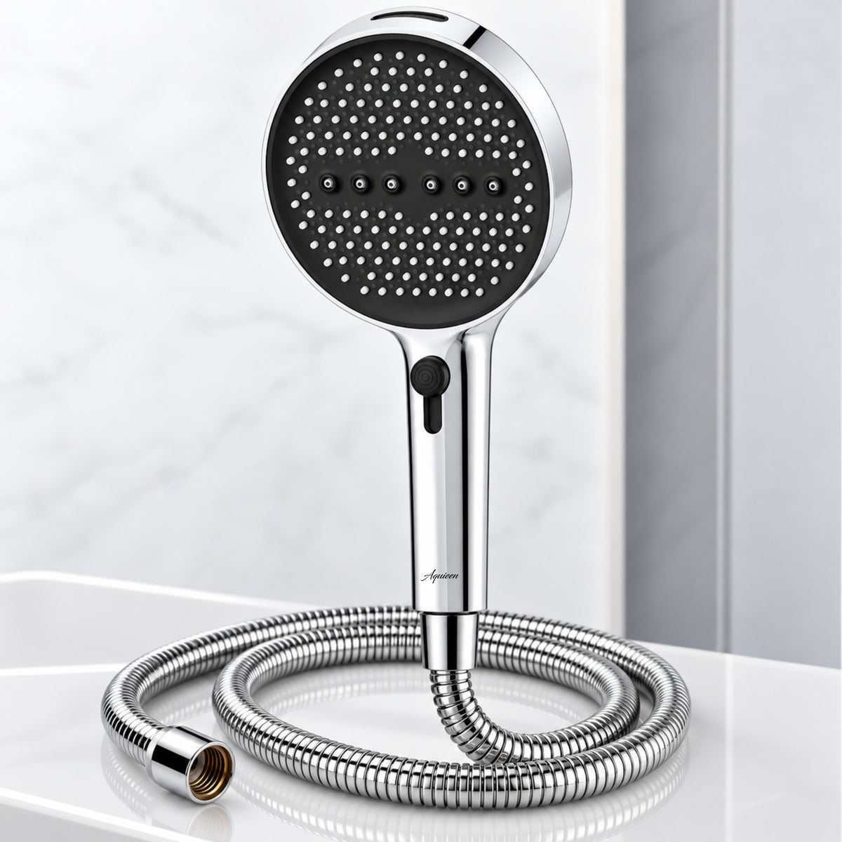 Aquieen Aqua Fall Overhead Shower with Hand Shower & Flexible Hose - Chrome