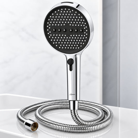 Aquieen Aqua Fall Overhead Shower with Hand Shower & Flexible Hose - Chrome