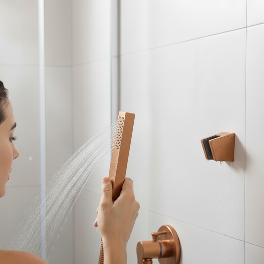 Aquieen Hand Shower, Flexible Tube & Wall Holder Set | Stainless Steel | Rose Gold