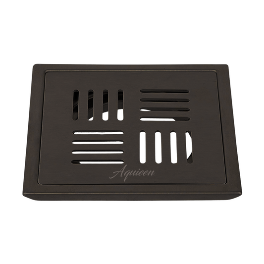 6x6 Inch Floor Grating / Drainer in Matte Black Finish | Heavy-Duty SS304 Drainer with Powder Coating | Anti-Clog & Rust-Resistant Drain Cover for Bathroom, Kitchen & Shower Areas
