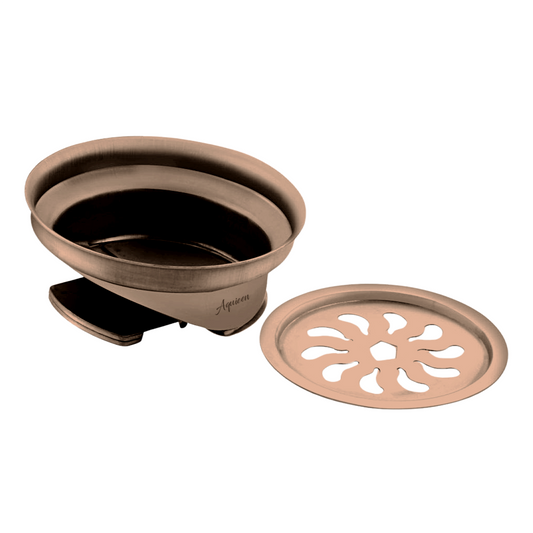 6-Inch Anti-Foul Cockroach Trap | Brushed Rose Gold SS304 Floor Drain Cover for Floor & Balcony Use