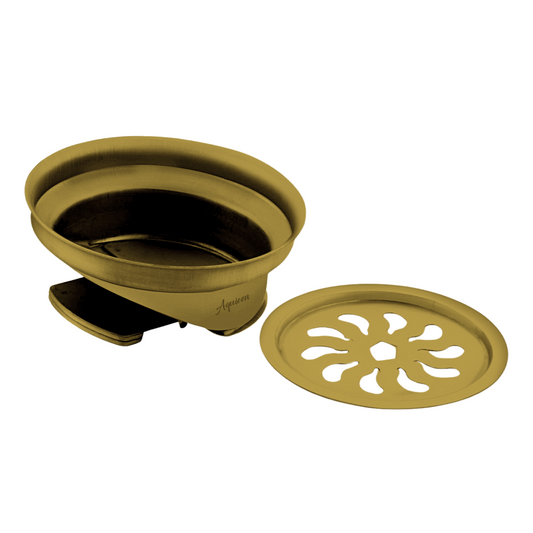 5-Inch Anti-Foul Cockroach Trap | Brushed Gold SS304 Floor Drain Cover for Bathroom & Balcony