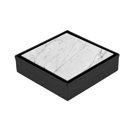 5x5 Inch Tile/Marble Insert Floor Grating / Drainer with Anti-Foul Cockroach Trap | Heavy-Duty SS304 Drainer with Powder Coating & Matte Black Finish | Drain Cover for Bathroom & Kitchen