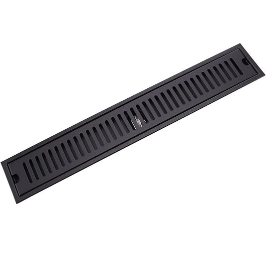 4x24 Inch Floor Grating / Drainer With Center Hole | Heavy-Duty SS304 Liner Design Drainer with Powder Coating & Matte Black Finish | Rust-Resistant Drain Cover for Bathroom & Kitchen
