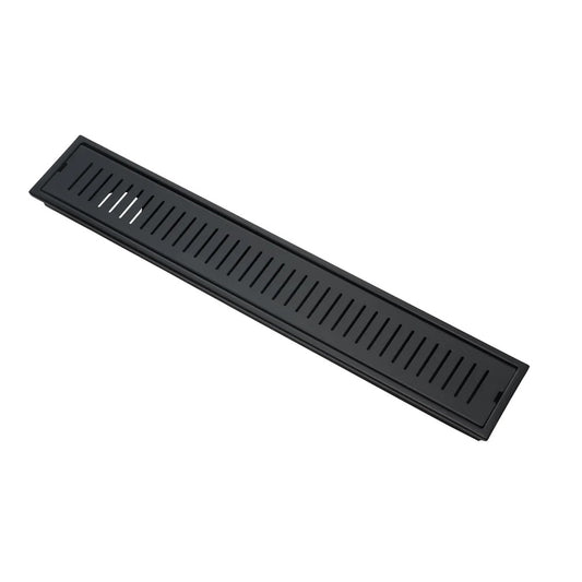 4x36 Inch Floor Grating / Drainer With Side Hole | Heavy-Duty SS304 Liner Design Drainer with Powder Coating & Matte Black Finish | Rust-Resistant Drain Cover for Bathroom & Kitchen