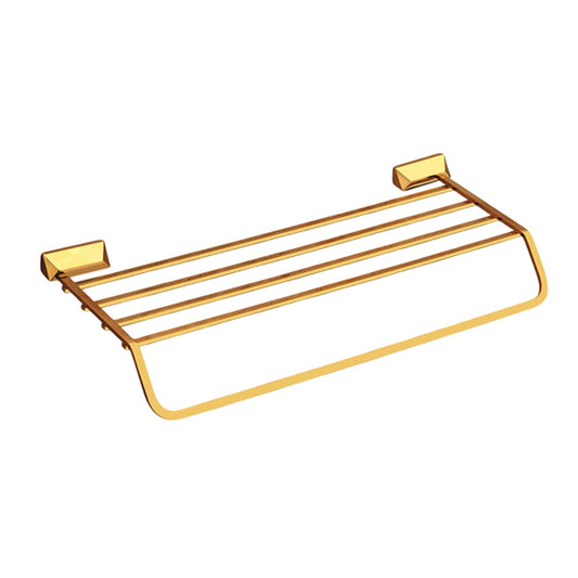 24-Inch Brass Towel Rack with Stand | Gold Finish Wall-Mounted Holder with PVD Coating - Zura Series