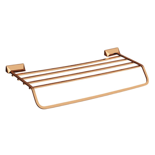 24-Inch Brass Towel Rack with Stand | Rose Gold Finish Wall-Mounted Holder with PVD Coating - Zura Series