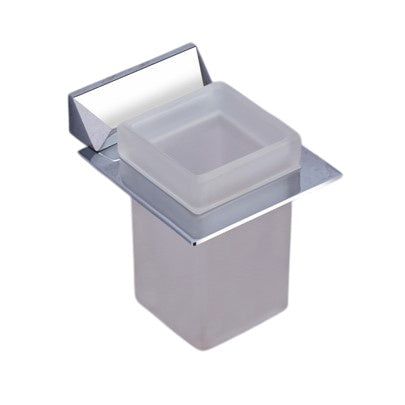 Wall-Mounted Tumbler Holder - Heavy-Duty Brass Construction with Chrome Finish, Ideal for Toothbrush & Tumbler Storage | Zura Series