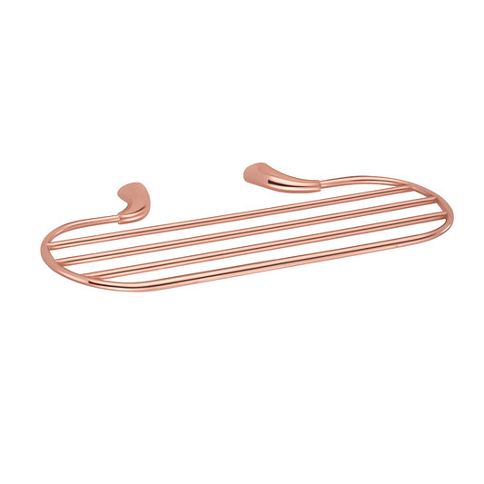 24-Inch Brass Towel Rack with Stand | Rose Gold Finish Wall-Mounted Holder with PVD Coating - Entice Series