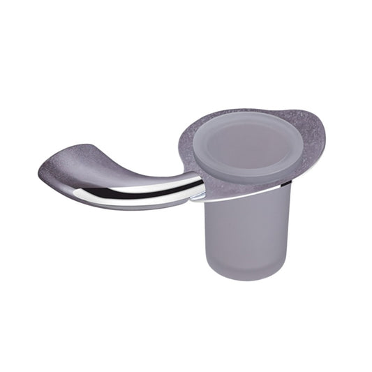 Wall-Mounted Tumbler Holder - Solid Brass Build with Chrome Finish, Durable Toothbrush & Tumbler Organizer | Entice Series