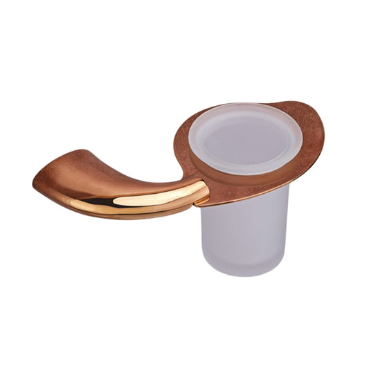 Wall-Mounted Tumbler Holder - Sturdy Brass Body in Rose Gold Finish with PVD Coating, Sleek Bathroom Organizer | Entice Series