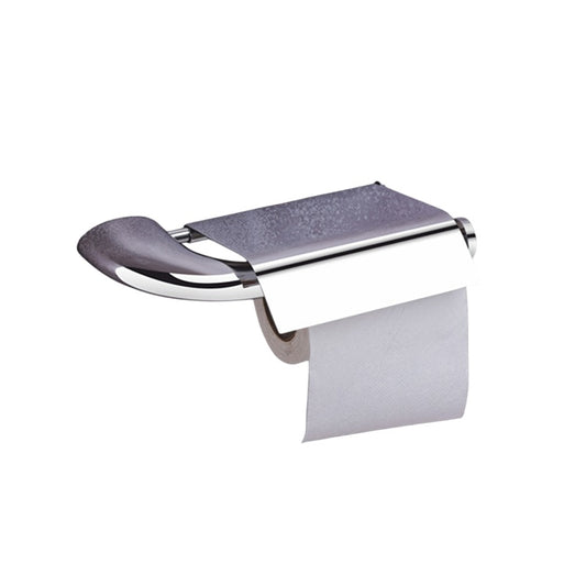 Toilet Paper Holder with Flap Chrome Finish, Brass Made, Wall-Mounted for Bathroom Use - Entice Series