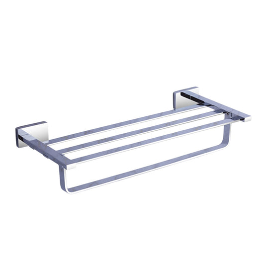 24-Inch Brass Towel Rack with Stand | Chrome Finish Wall-Mounted Holder for Bathroom & Spa - Amarillo Series