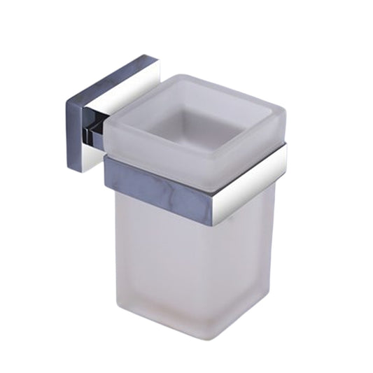 Wall-Mounted Tumbler Holder - Heavy-Duty Brass Frame in Chrome Finish, Toothbrush & Tumbler Stand for Daily Use | Amarillo Series