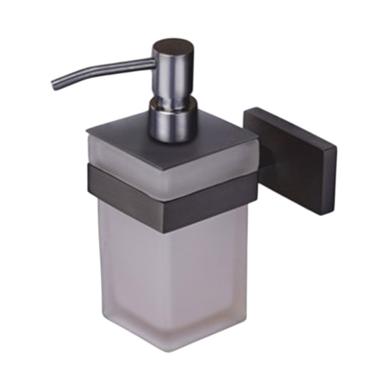 Liquid Soap Dispenser Matte Black Finish, Brass Made, Wall-Mounted for Bathroom & Kitchen Use - Amarillo Series