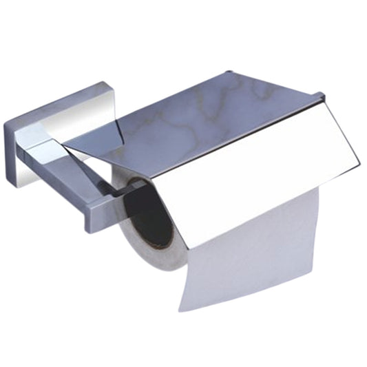 Toilet Paper Holder with Flap Chrome Finish, Brass Made, Wall-Mounted for Bathroom Use - Amarillo Series