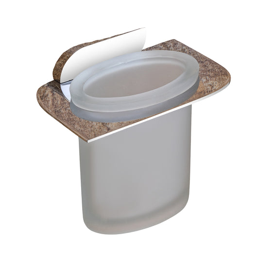 Wall-Mounted Tumbler Holder - Brass Build with Chrome Finish, Minimalist Toothbrush & Tumbler Organizer | Velancia Series