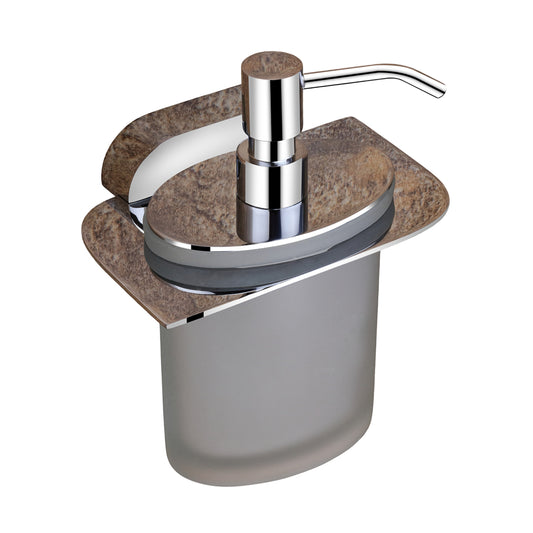 Liquid Soap Dispenser Chrome Finish, Brass Made, Wall-Mounted for Bathroom & Kitchen Use - Velancia Series