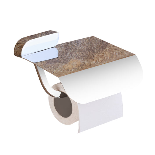 Toilet Paper Holder with Flap Chrome Finish, Brass Made, Wall-Mounted for Bathroom Use - Velancia Series