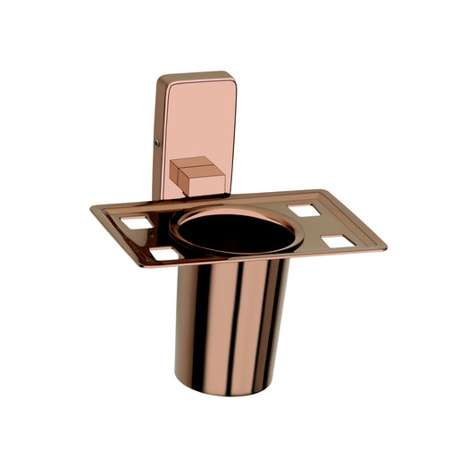 Wall-Mounted Tumbler Holder - SS304 Stainless Steel with Rose Gold Finish and PVD Coating, Luxurious Toothbrush Stand | Compel Series