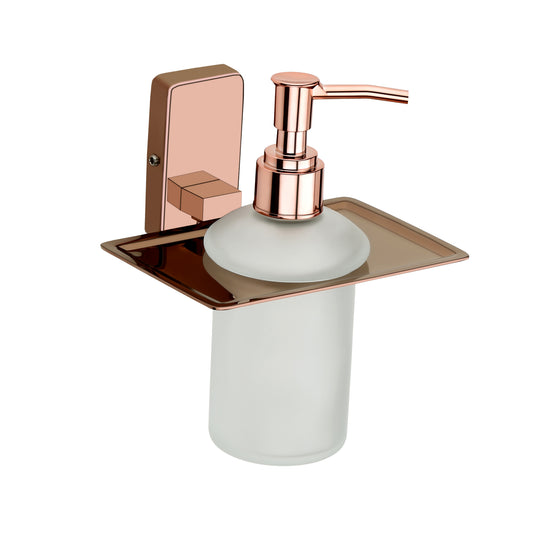 Liquid Soap Dispenser Rose Gold Finish, SS304 Stainless Steel Made, Wall-Mounted for Bathroom & Kitchen Use - Compel Series