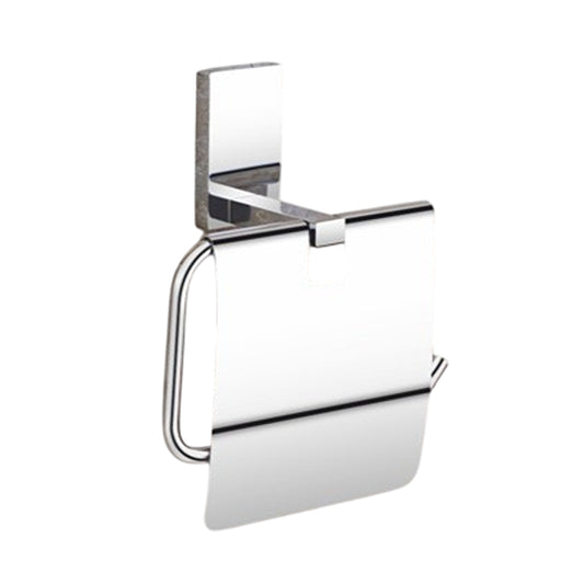 Toilet Paper Holder with Flap Chrome Finish, SS304 Stainless Steel Made, Wall-Mounted for Bathroom Use - Compel Series