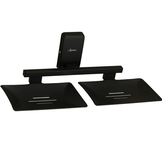 Dual Tray Wall-Mounted SS304 Soap Dish in Matte Black Finish with Powder Coating - Heavy-Duty, Stylish & Durable - Compel Series