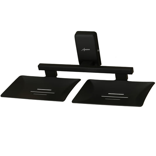 Dual Tray Wall-Mounted SS304 Soap Dish in Matte Black Finish with Powder Coating - Heavy-Duty, Stylish & Durable - Compel Series