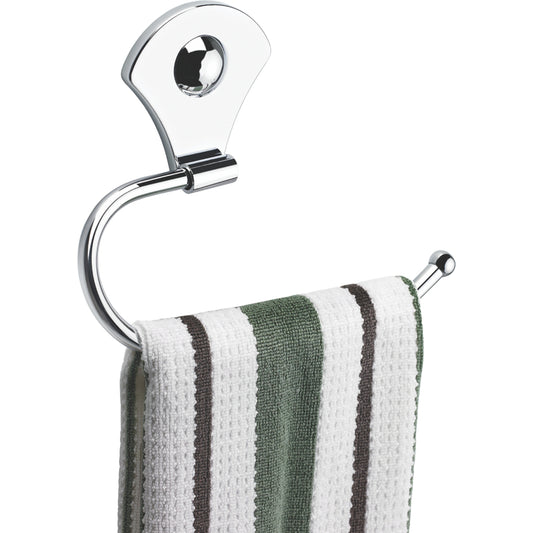 Wall-Mounted Napkin Ring Holder - Heavy-Duty SS304 Stainless Steel in Chrome Finish - Fluid Series