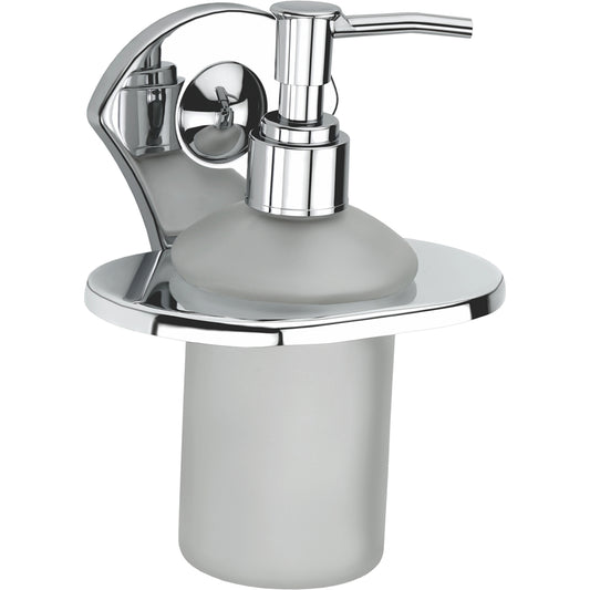 Liquid Soap Dispenser Chrome Finish, SS304 Stainless Steel Made, Wall-Mounted for Bathroom & Kitchen Use - Fluid Series