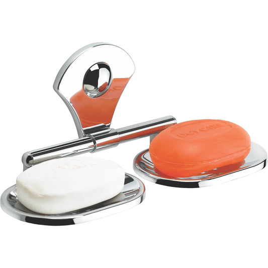 Dual Tray Wall-Mounted SS304 Soap Dish in Chrome Finish - Heavy-Duty, Stylish & Durable - Fluid Series