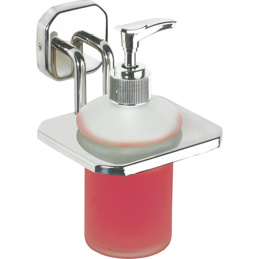 Liquid Soap Dispenser Chrome Finish, SS304 Stainless Steel Made, Wall-Mounted for Bathroom & Kitchen Use - Emerald Series