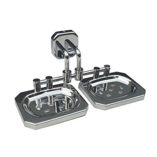 Dual Tray Wall-Mounted SS304 Soap Dish in Chrome Finish - Heavy-Duty, Stylish & Durable - Emerald Series