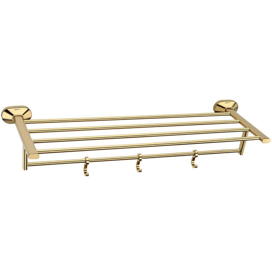 24-Inch SS304 Towel Rack with Stand | Gold Finish Wall-Mounted Holder with PVD Coating - Cuff Series