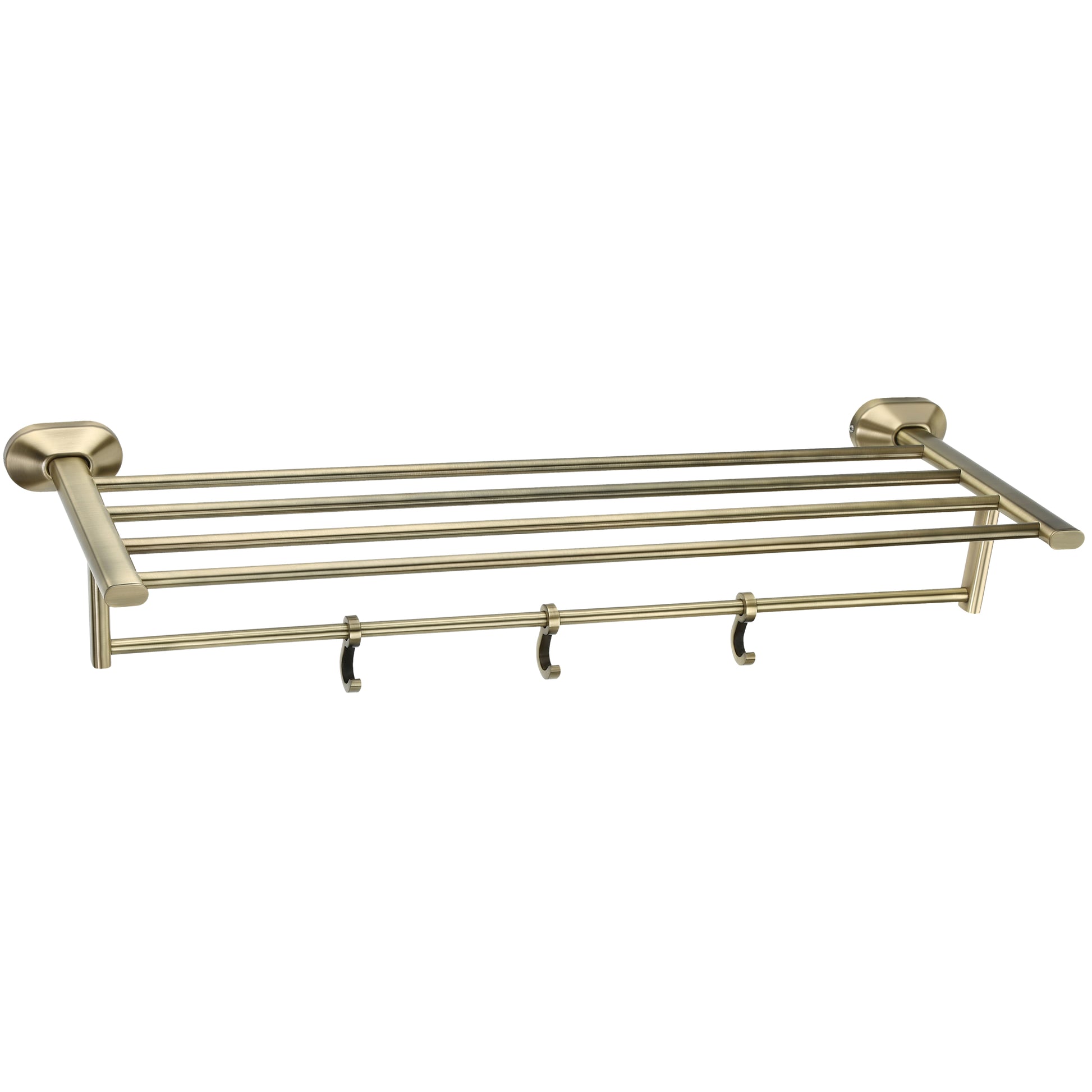 18-Inch SS304 Towel Rack with Stand Antique Brass Finish Wall-Mounted Holder with PVD Coating Cuff Series