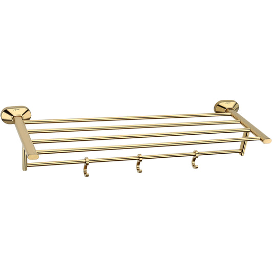 18-Inch SS304 Towel Rack with Stand | Gold Finish Wall-Mounted Holder with PVD Coating - Cuff Series