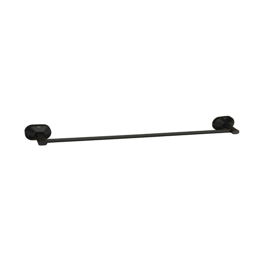 18-Inch SS304 Towel Rod | Matte Black Finish Wall-Mounted Holder with Stand - Cuff Series