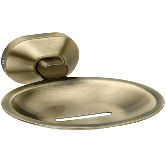 Wall-Mounted SS304 Soap Dish in Antique Brass Finish with PVD Coating - Heavy-Duty, Elegant & Durable - Cuff Series