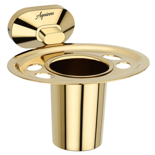 Wall-Mounted Tumbler Holder - SS304 Stainless Steel with Gold Finish and Premium PVD Coating, Elegant Bathroom Accessory | Cuff Series