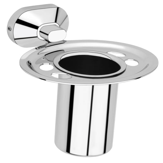 Wall-Mounted Tumbler Holder - SS304 Stainless Steel with Chrome Finish, Ideal for Holding Toothbrushes & Tumblers | Cuff Series