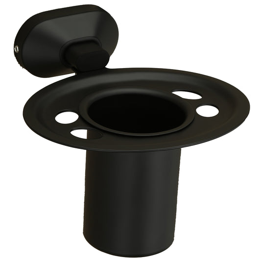 Wall-Mounted Tumbler Holder - SS304 Stainless Steel in Matte Black Finish, Sturdy and Stylish Bathroom Organizer | Cuff Series