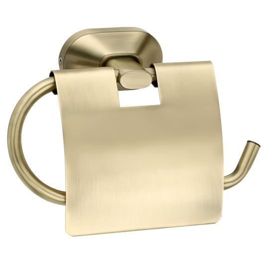 Toilet Paper Holder with Flap Antique Brass Finish, SS304 Stainless Steel Made, Wall-Mounted for Bathroom Use - Cuff Series
