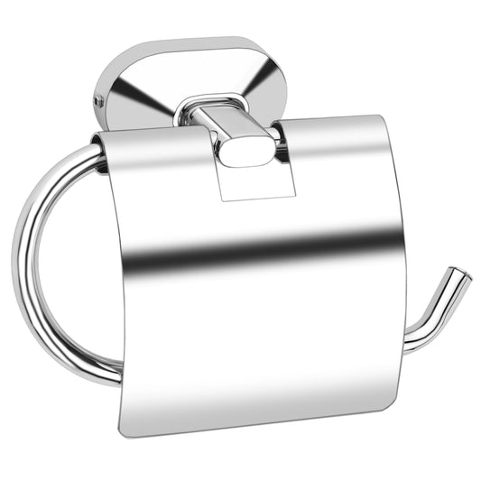 Toilet Paper Holder with Flap Chrome Finish, SS304 Stainless Steel Made, Wall-Mounted for Bathroom Use - Cuff Series