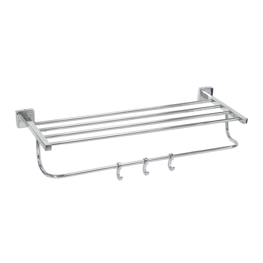 18-Inch SS304 Towel Rack with Stand | Chrome Finish Wall-Mounted Holder for Bathroom & Hotel - Blanco Series