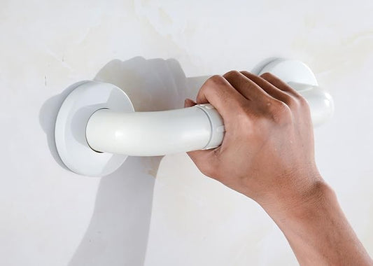 12-Inch Wall-Mounted Solid Grab Bar | Heavy-Duty SS304 Stainless Steel Core with Anti-Slip & Anti-Bacterial ABS Cover | Safety Support Handle for Bathrooms & Elderly Assistance