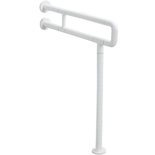 24-Inch Wall-Mounted Solid Grab Bar With 28-Inch Height Floor-Support | Heavy-Duty SS304 Stainless Steel Core with Anti-Slip & Anti-Bacterial ABS Cover | Safety Support Handle for Bathrooms