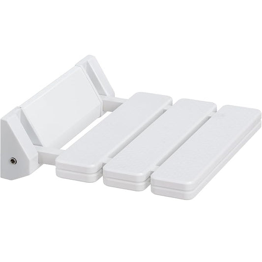 Wall-Mounted Folding Shower Seat in White Finish | Heavy-Duty ABS Bath Seat with Space-Saving & Anti-Slip Design | Ideal for Elderly, Disabled & Compact Bathrooms