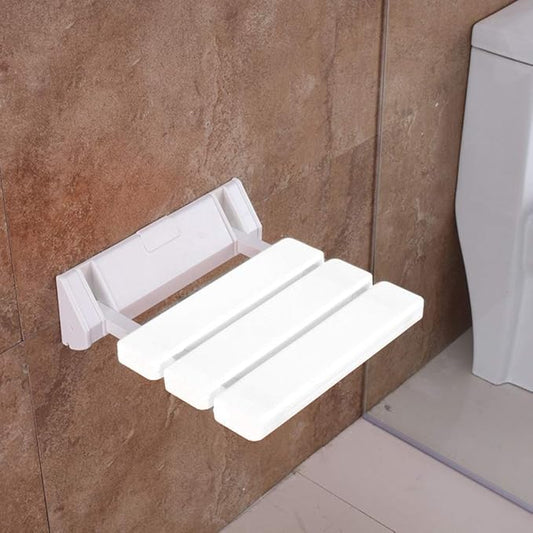 Wall-Mounted Folding Shower Seat in White Finish | Heavy-Duty ABS Bath Seat with Space-Saving & Anti-Slip Design | Ideal for Elderly, Disabled & Compact Bathrooms