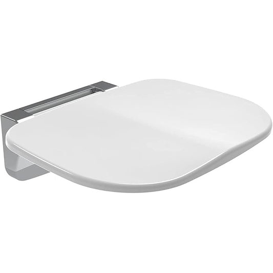 Wall-Mounted Foldable Shower Seat | Stainless Steel & ABS Bathroom Bench in White Finish | Space-Saving & Durable Seating Solution for Elderly, Disabled & Compact Bathrooms