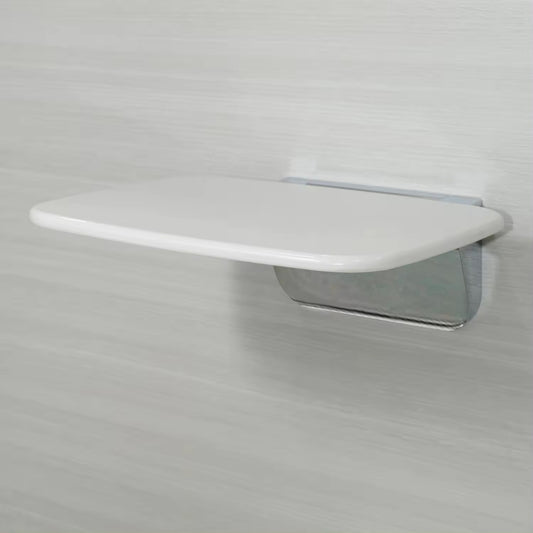 Wall-Mounted Foldable Shower Seat | Stainless Steel & ABS Bathroom Bench in White Finish | Space-Saving & Durable Seating Solution for Elderly, Disabled & Compact Bathrooms